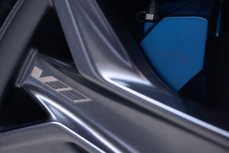 Close-up of the 2026 OPTIQ-V Brembo Performance Front Brakes | Schepel Cadillac in Merrillville IN